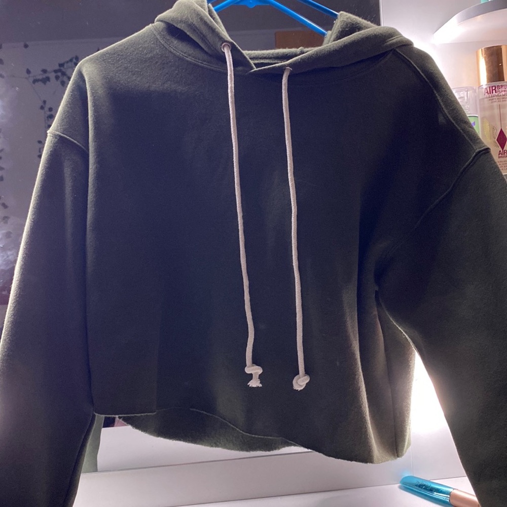 Green cropped hoodie from target